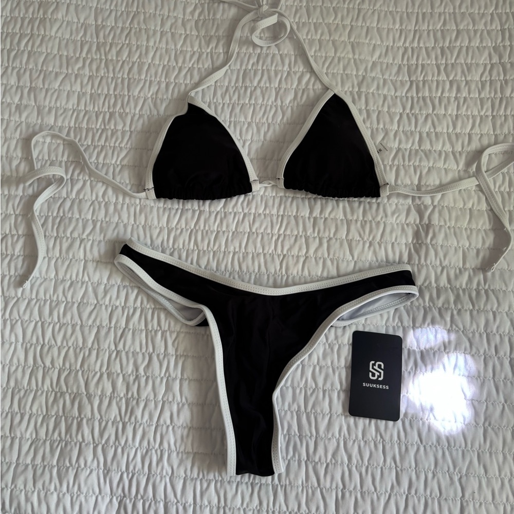 Black and White Bikini Set